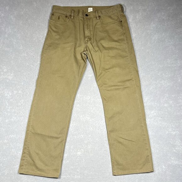 Polo Ralph Lauren Pants Jeans Classic 867 Brown Khaki Tan Men’s 35X32 - Picture 1 of 14